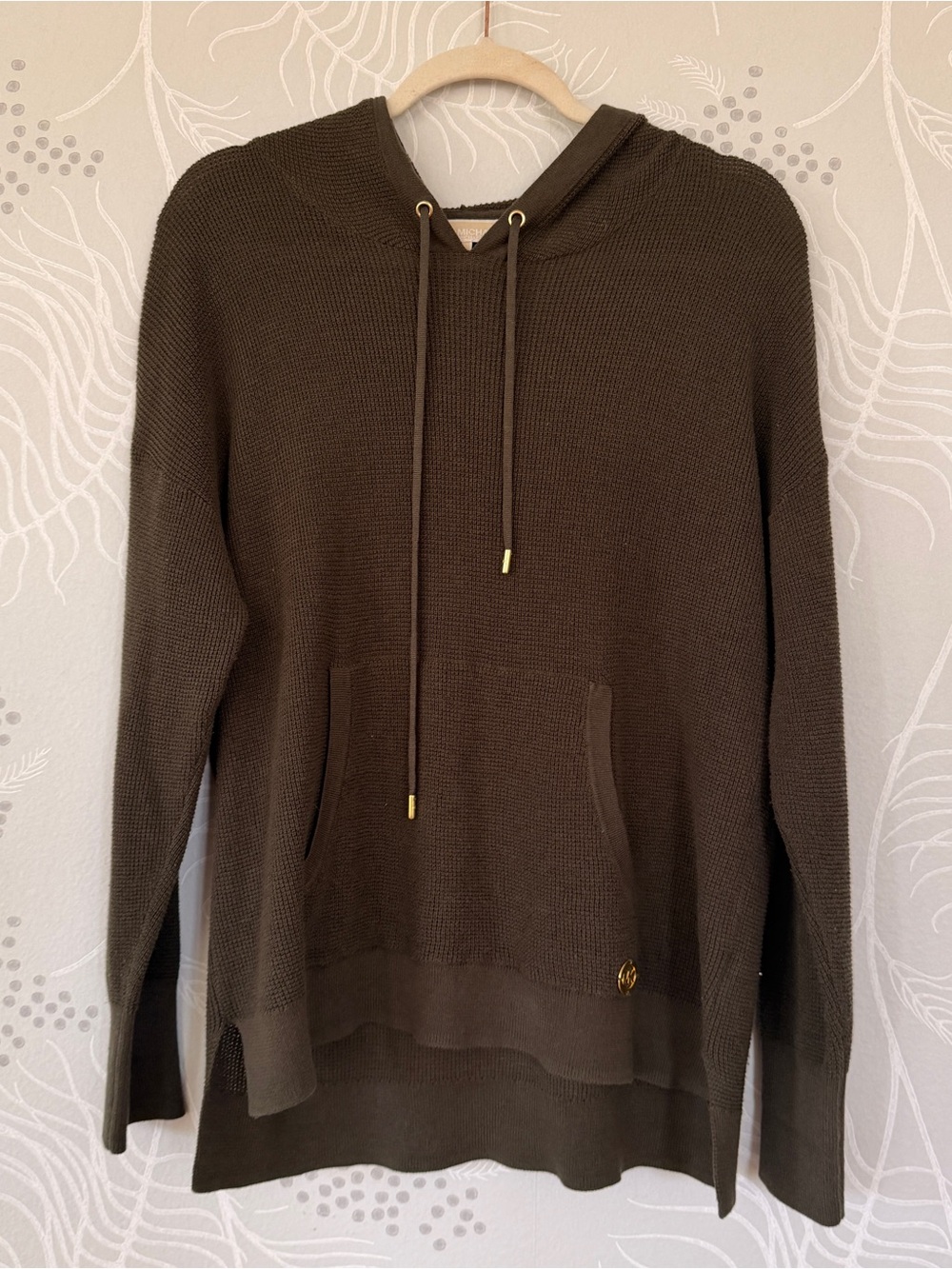 Michael Kors Green Forest Green Hoodie Thermal Waffle Large